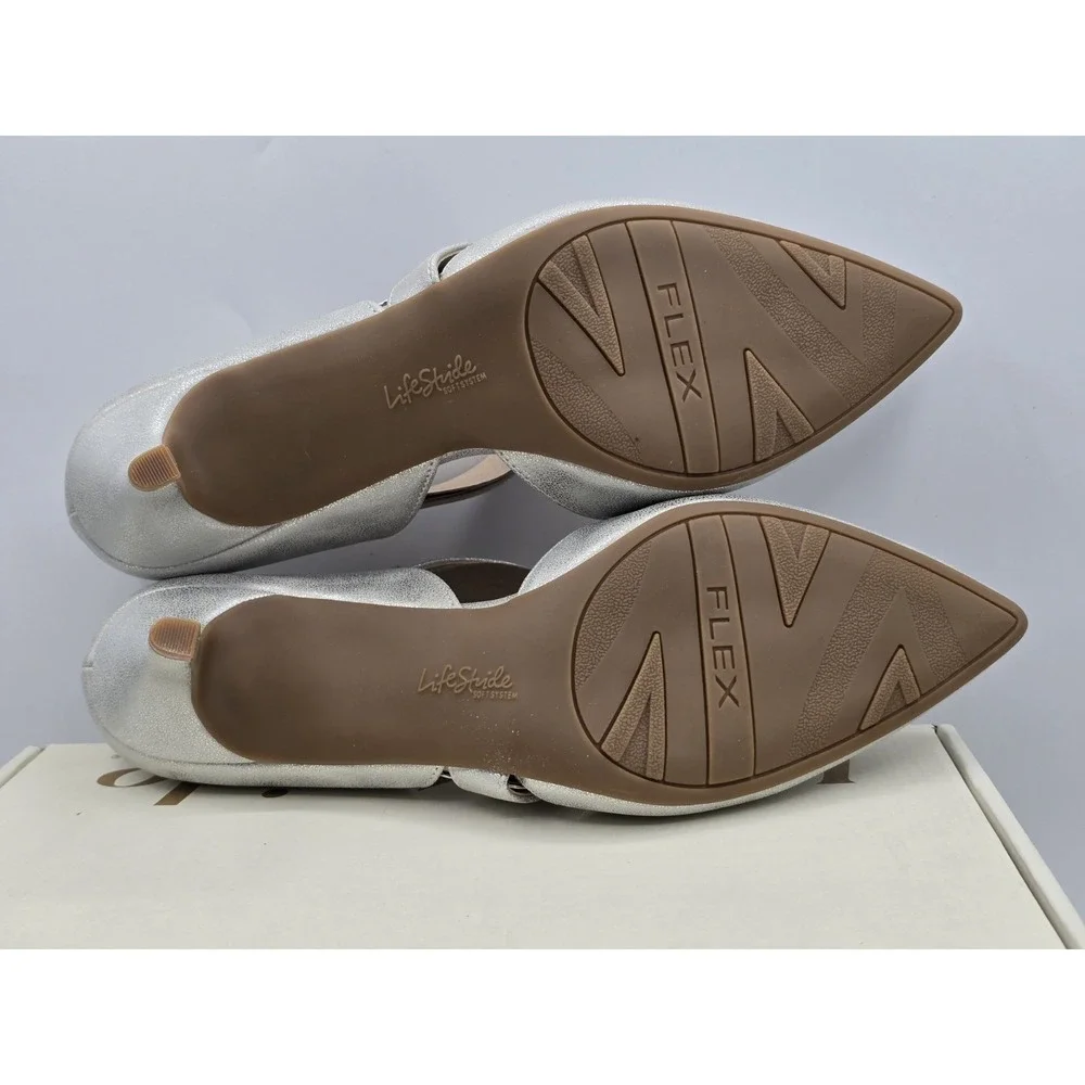 New - Life Stride Suki Women's Pumps Heels‎ Silver Met Scarb- Sz 9.5 M